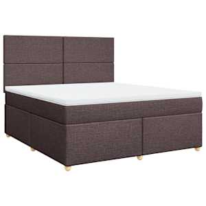 Box spring postel s matrací tmavě hnědá 180x200 cm textil - obrázek 2