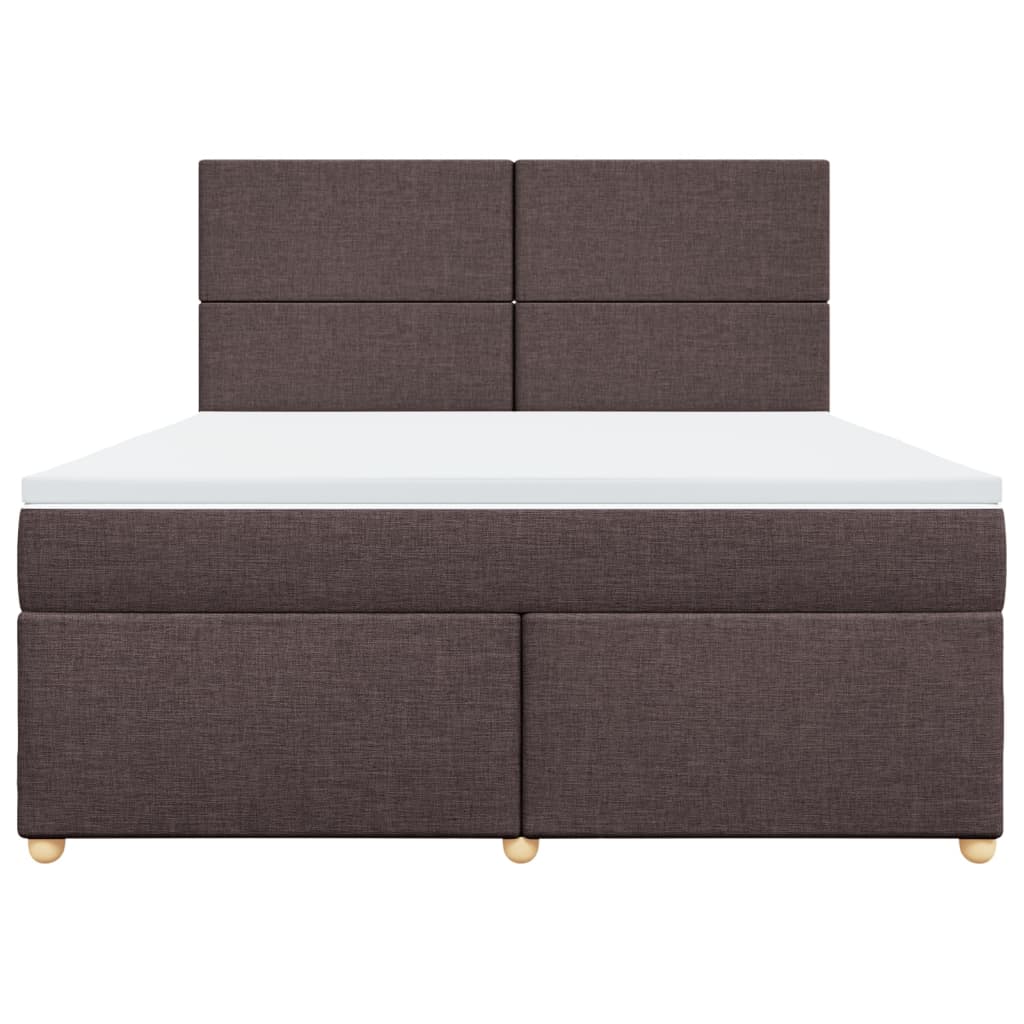 vidaXL Boxspring met matras stof donkerbruin 180x200 cm bruin, foto 4