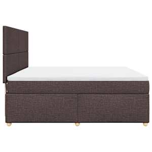 Box spring postel s matrací tmavě hnědá 180x200 cm textil - obrázek 5