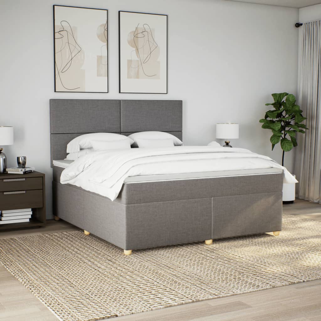 Thumbnail - vidaXL Boxspringbett mit Matratze Taupe 180x200 cm Stoff
