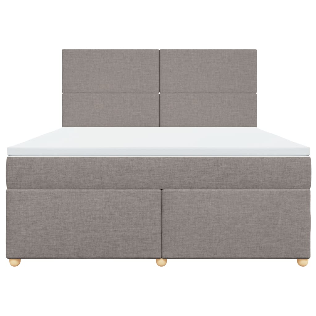 vidaXL Boxspring met matras stof taupe 180x200 cm, foto 4