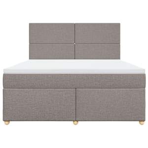 Box spring postel s matrací taupe 180x200 cm textil - obrázek 4