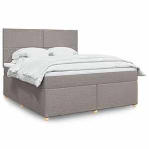 Box spring postel s matrací taupe 180x200 cm textil - obrázek 1
