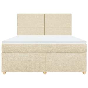 Box spring postel s matrací krémová 180x200 cm textil - obrázek 4