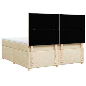 Box spring postel s matrací krémová 180x200 cm textil - obrázek 6