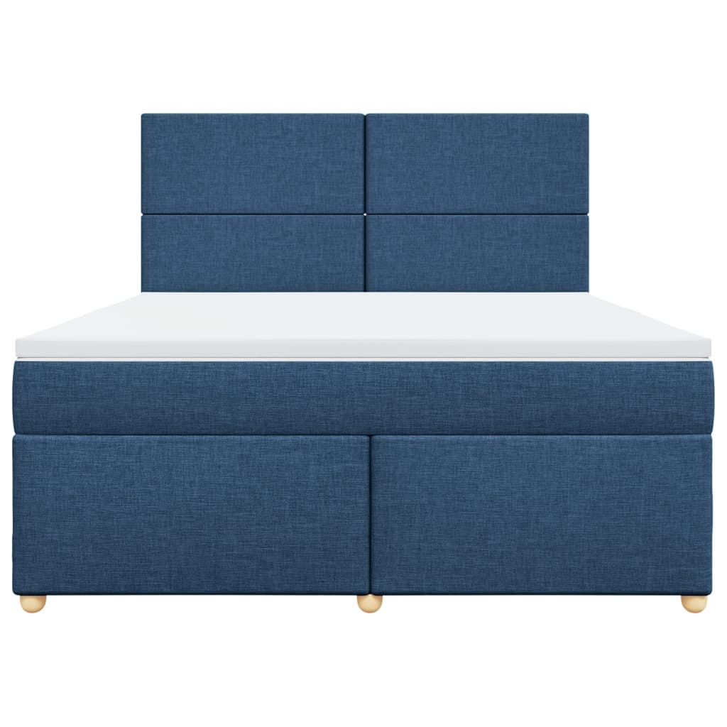 vidaXL Boxspring met matras stof blauw 180x200 cm, foto 4