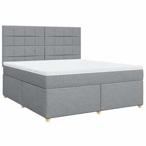 Box spring postel s matrací světle šedá 180 x 200 cm textil - obrázek 2