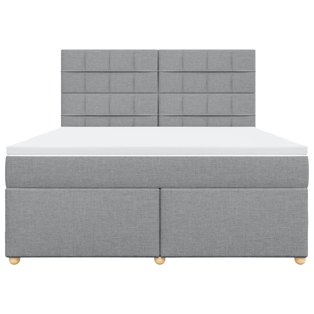 vidaXL Boxspring met matras stof lichtgrijs 180x200 cm grijs, foto 4