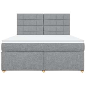 Box spring postel s matrací světle šedá 180 x 200 cm textil - obrázek 4