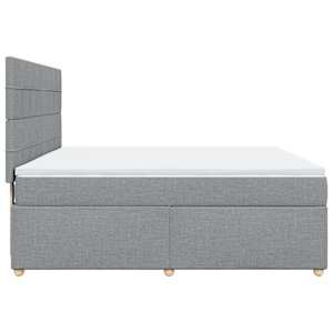 Box spring postel s matrací světle šedá 180 x 200 cm textil - obrázek 5