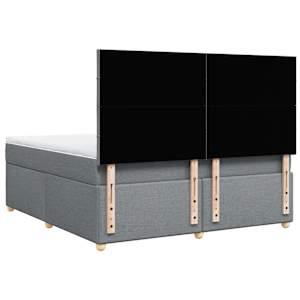 Box spring postel s matrací světle šedá 180 x 200 cm textil - obrázek 6