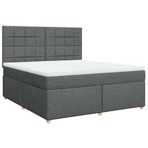 Box spring postel s matrací tmavě šedá 180x200 cm textil - obrázek 2