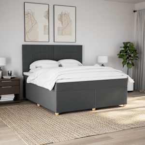 Box spring postel s matrací tmavě šedá 180x200 cm textil - obrázek 3
