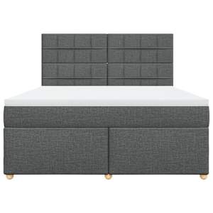 Box spring postel s matrací tmavě šedá 180x200 cm textil - obrázek 4