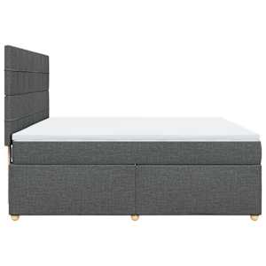 Box spring postel s matrací tmavě šedá 180x200 cm textil - obrázek 5