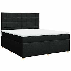Box spring postel s matrací černá 180x200 cm textil - obrázek 2