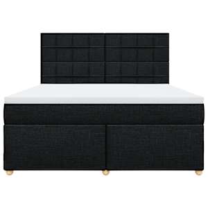Box spring postel s matrací černá 180x200 cm textil - obrázek 4
