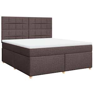 Box spring postel s matrací tmavě hnědá 180x200 cm textil - obrázek 2