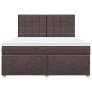 Box spring postel s matrací tmavě hnědá 180x200 cm textil - obrázek 4