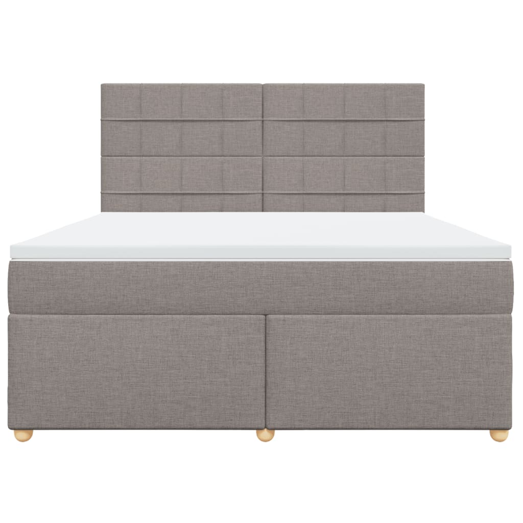 vidaXL Boxspring met matras stof taupe 180x200 cm, foto 4