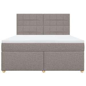 Box spring postel s matrací taupe 180x200 cm textil - obrázek 4