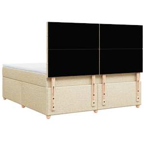 Box spring postel s matrací krémová 180x200 cm textil - obrázek 6