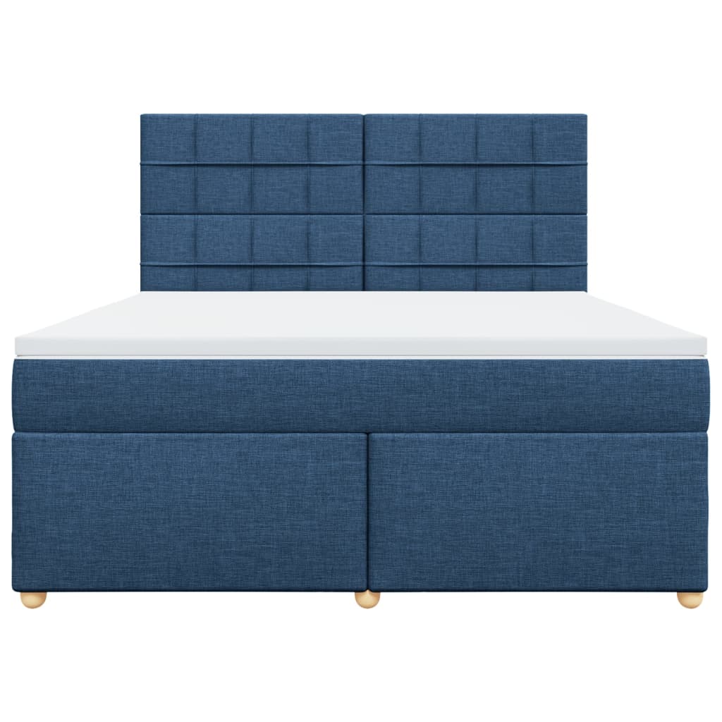 vidaXL Boxspring met matras stof blauw 180x200 cm, foto 4