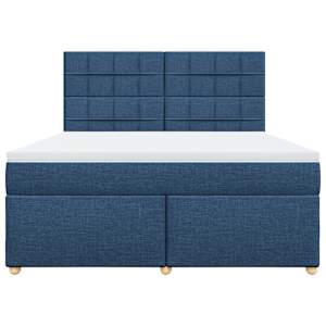 Box spring postel s matrací modrá 180x200 cm textil - obrázek 4