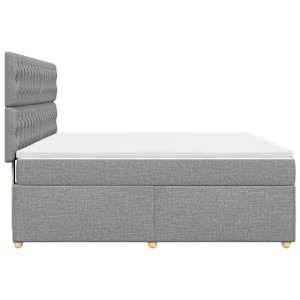 Box spring postel s matrací světle šedá 180 x 200 cm textil - obrázek 5