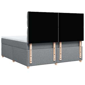 Box spring postel s matrací světle šedá 180 x 200 cm textil - obrázek 6