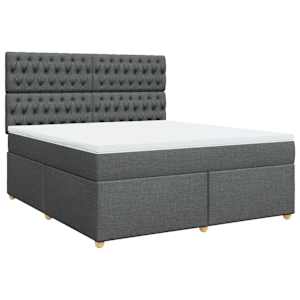 Box spring postel s matrací tmavě šedá 180x200 cm textil - obrázek 2