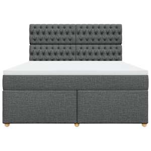 Box spring postel s matrací tmavě šedá 180x200 cm textil - obrázek 4