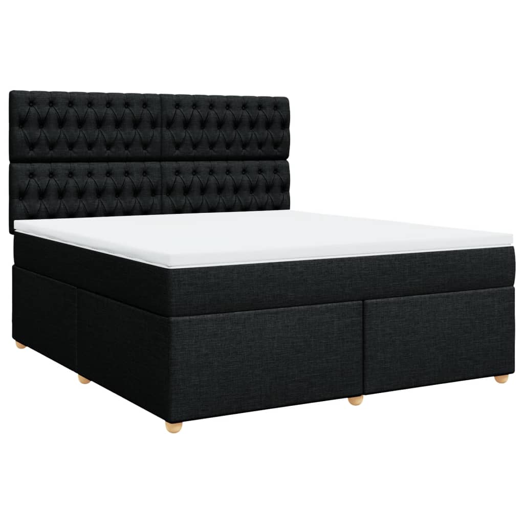vidaXL Boxspring met matras stof zwart 180x200 cm, foto 3