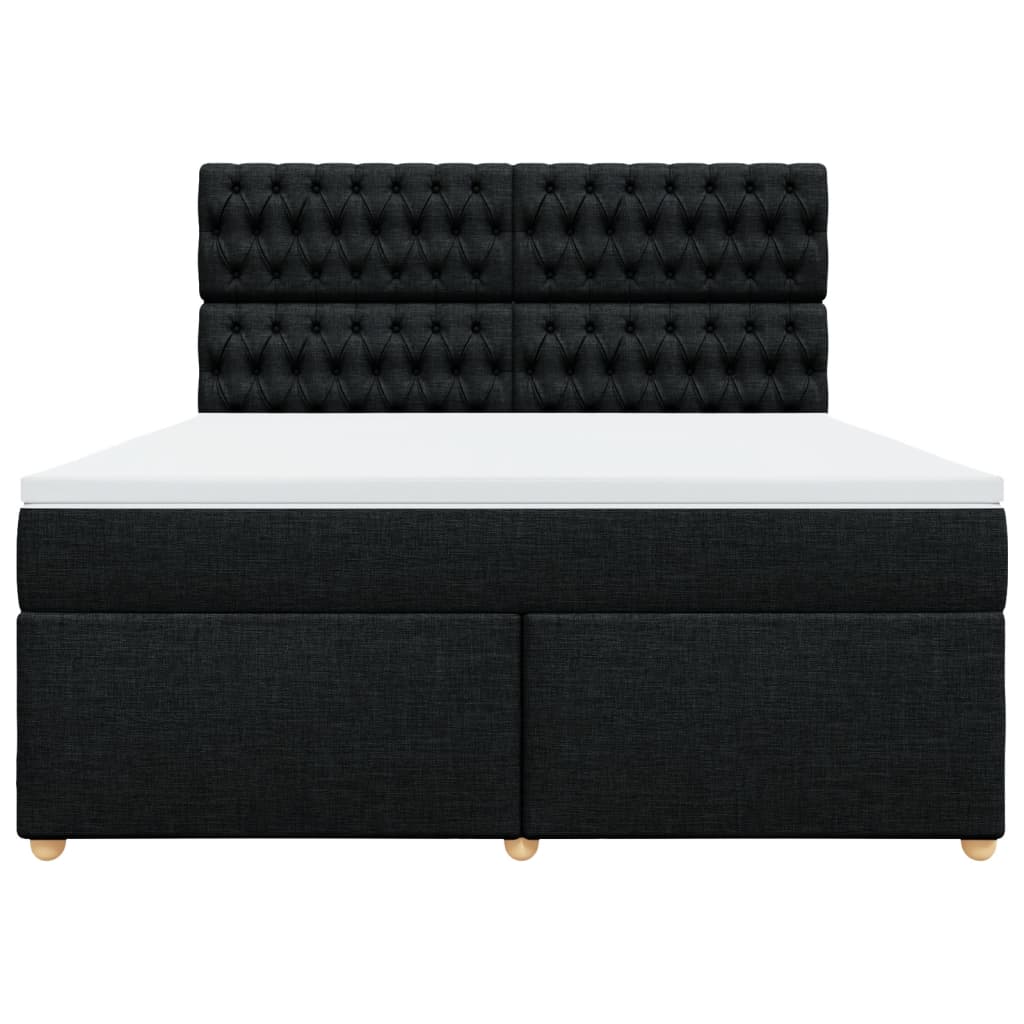 vidaXL Boxspring met matras stof zwart 180x200 cm, foto 4