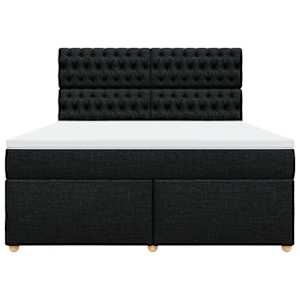 Box spring postel s matrací černá 180x200 cm textil - obrázek 4