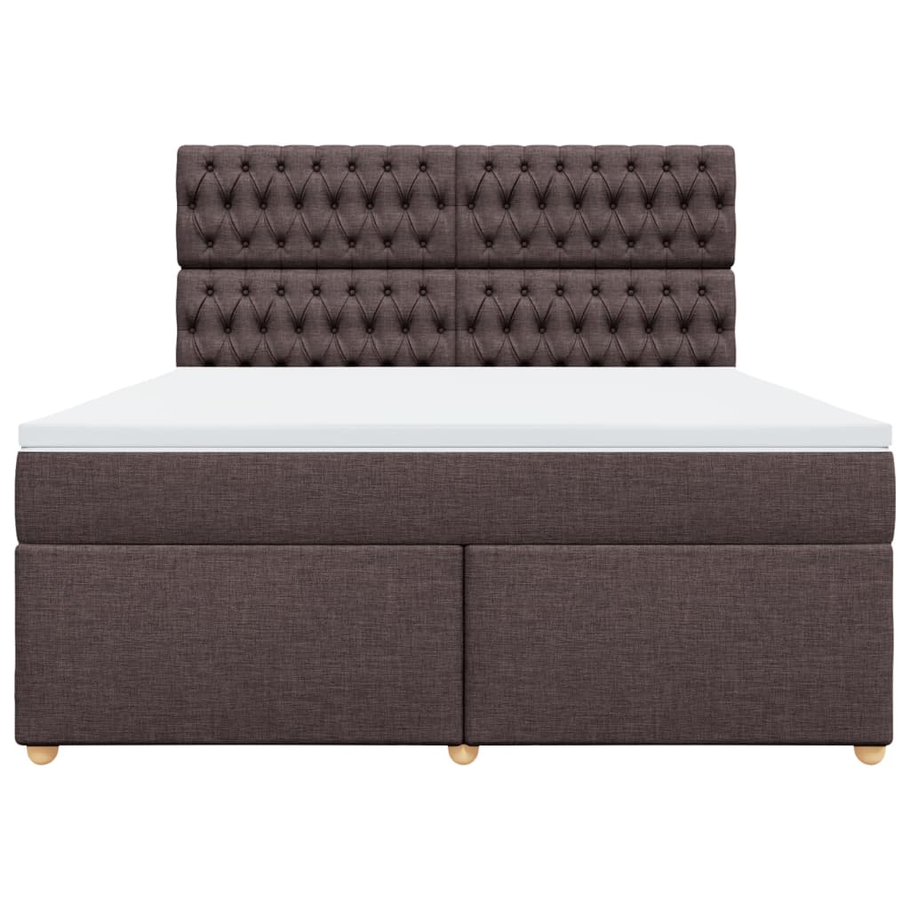 vidaXL Boxspring met matras stof donkerbruin 180x200 cm bruin, foto 4