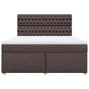 Box spring postel s matrací tmavě hnědá 180x200 cm textil - obrázek 4