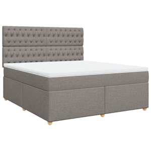 Box spring postel s matrací taupe 180x200 cm textil - obrázek 2