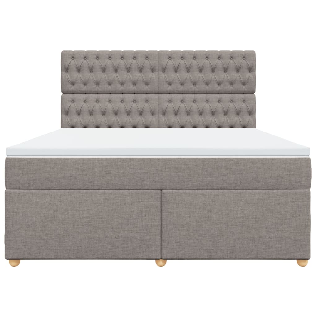 vidaXL Boxspring met matras stof taupe 180x200 cm, foto 4