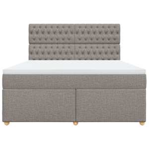 Box spring postel s matrací taupe 180x200 cm textil - obrázek 4