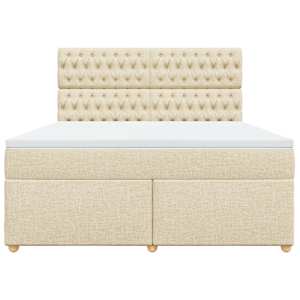 Box spring postel s matrací krémová 180x200 cm textil - obrázek 4