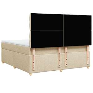 Box spring postel s matrací krémová 180x200 cm textil - obrázek 6