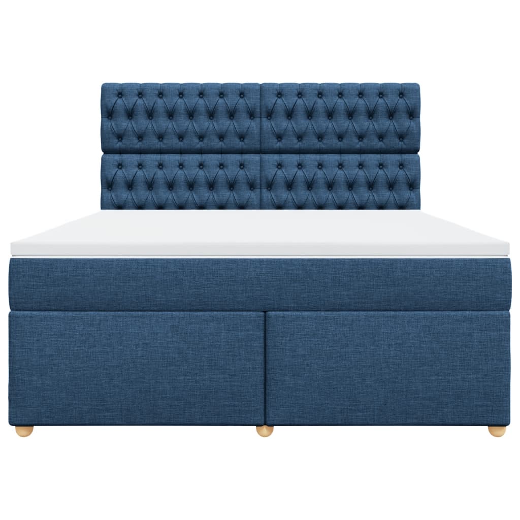 vidaXL Boxspring met matras stof blauw 180x200 cm, foto 4