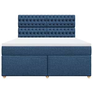 Box spring postel s matrací modrá 180x200 cm textil - obrázek 4