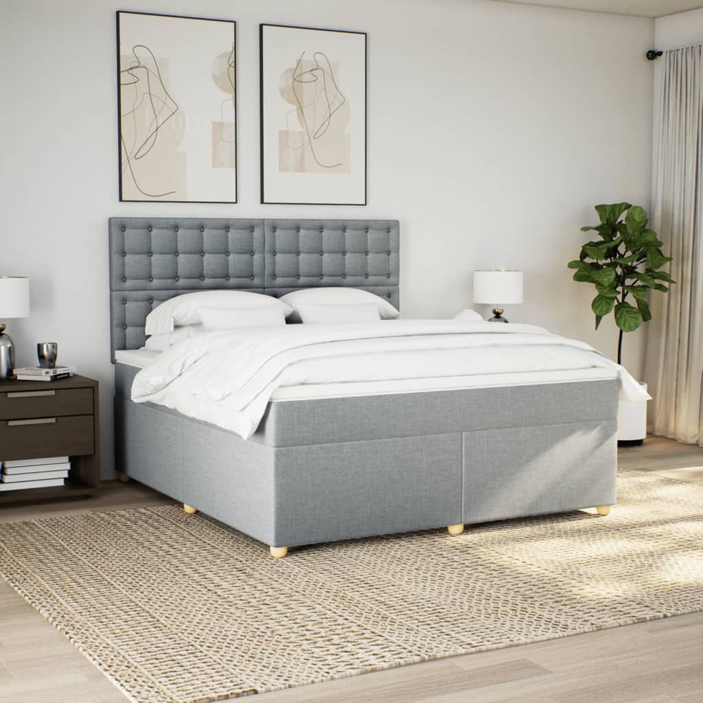vidaXL Pat continental, gri deschis, 180x200 cm, material textil