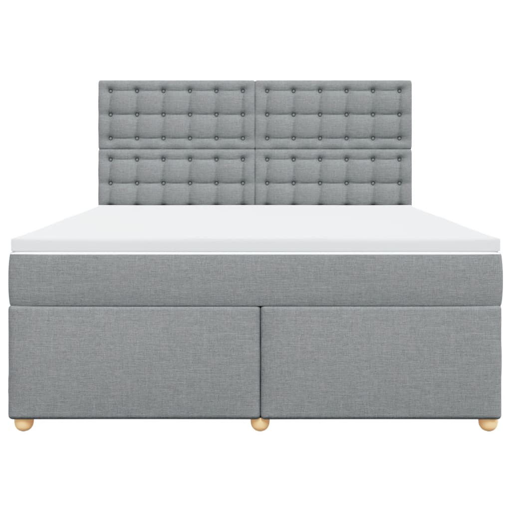 vidaXL Boxspring met matras stof lichtgrijs 180x200 cm grijs, foto 4