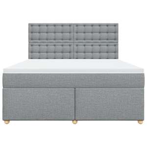 Box spring postel s matrací světle šedá 180 x 200 cm textil - obrázek 4