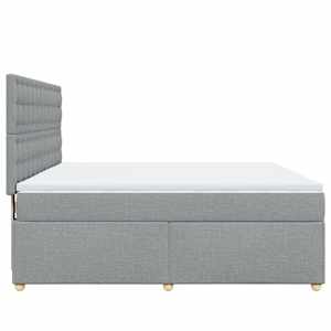 Box spring postel s matrací světle šedá 180 x 200 cm textil - obrázek 5