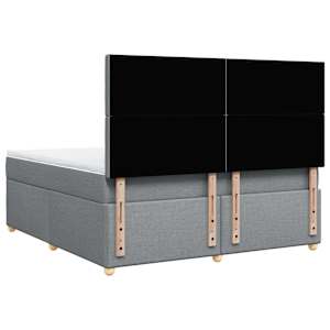 Box spring postel s matrací světle šedá 180 x 200 cm textil - obrázek 6