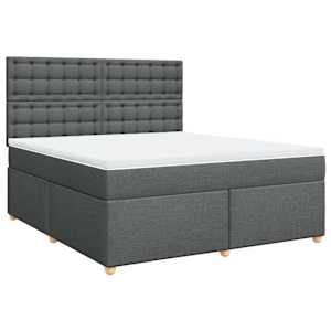 Box spring postel s matrací tmavě šedá 180x200 cm textil - obrázek 2